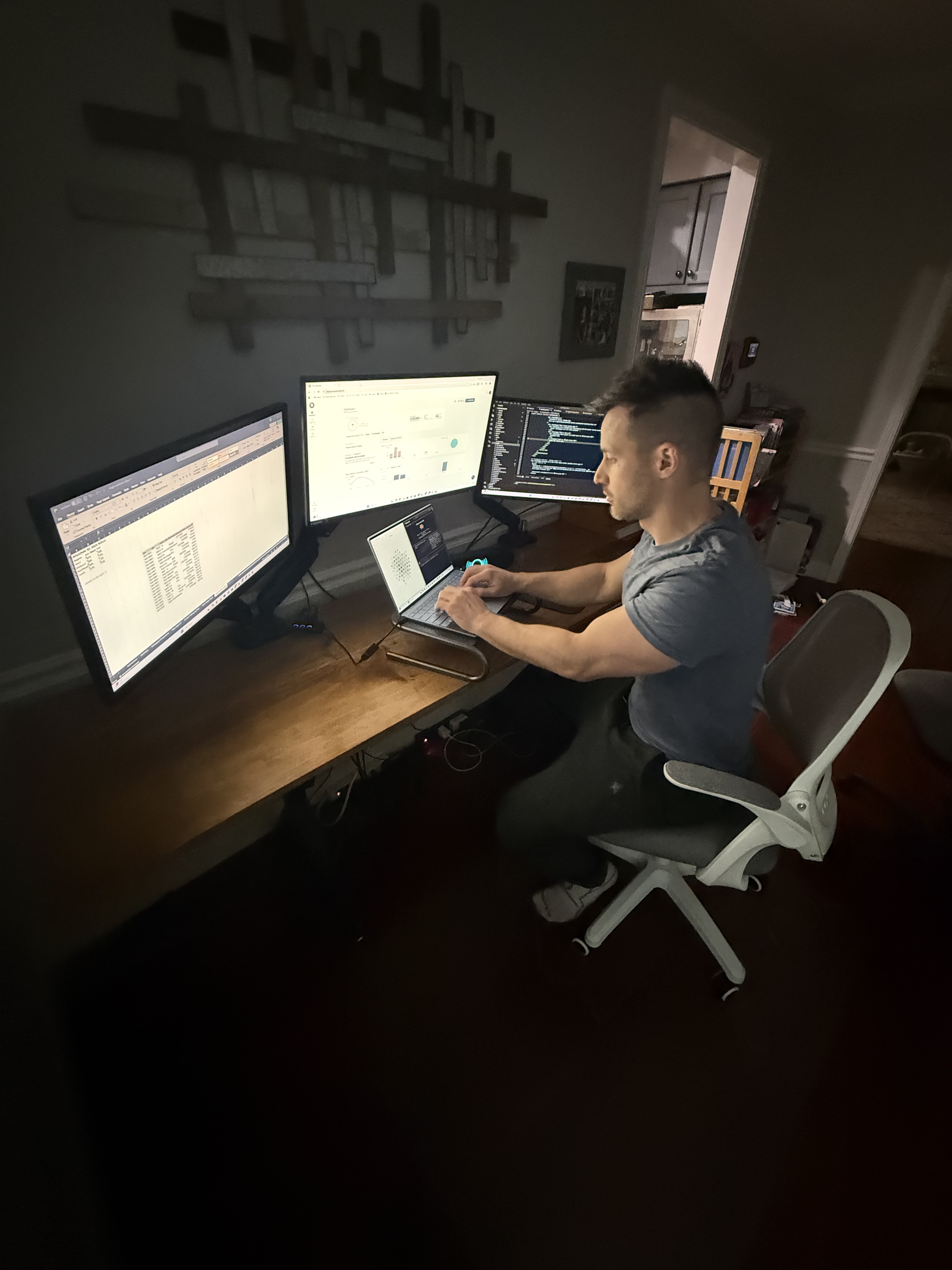David Johnsen working at a desk